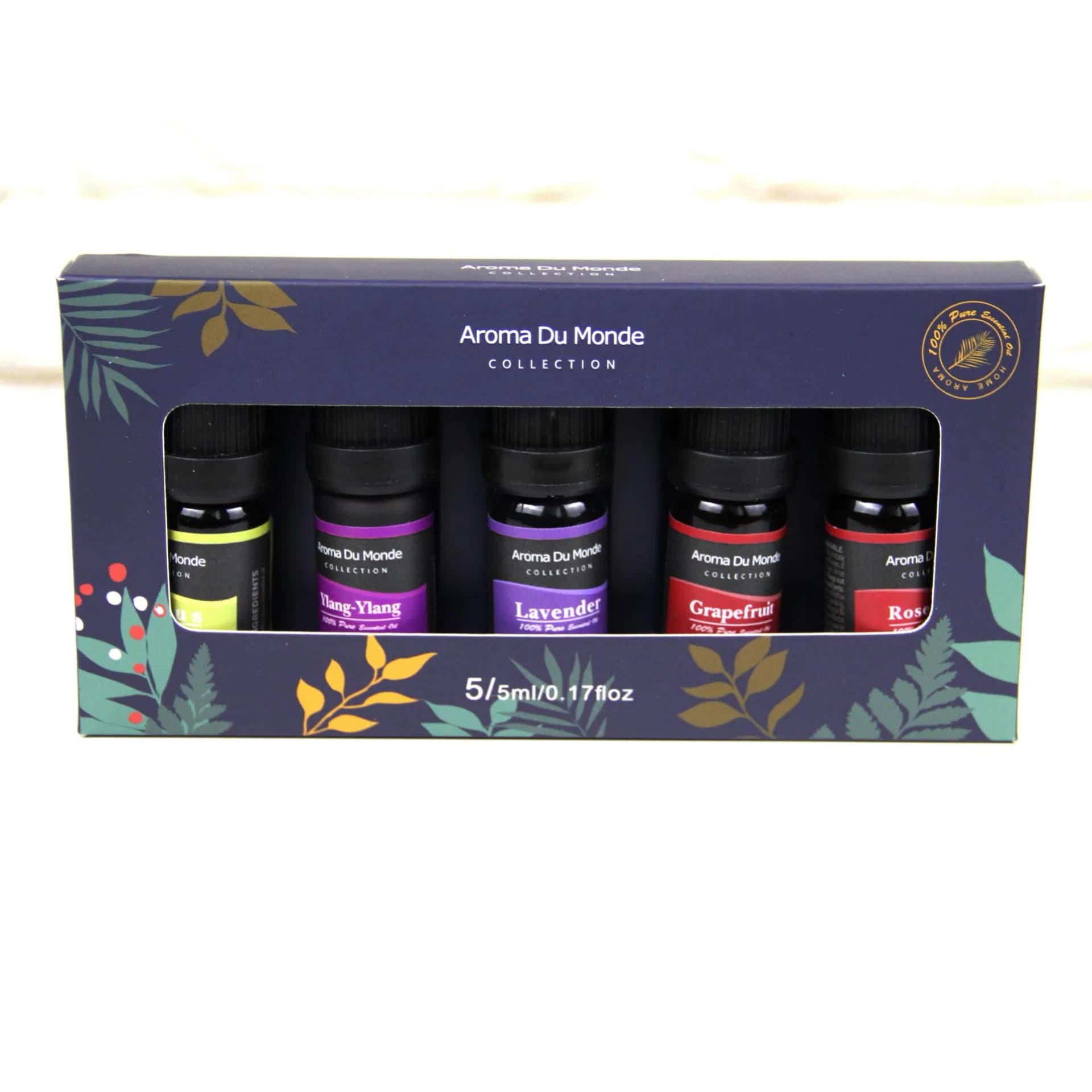 5PCS 10ml Amber Glass Pure Essential Oil