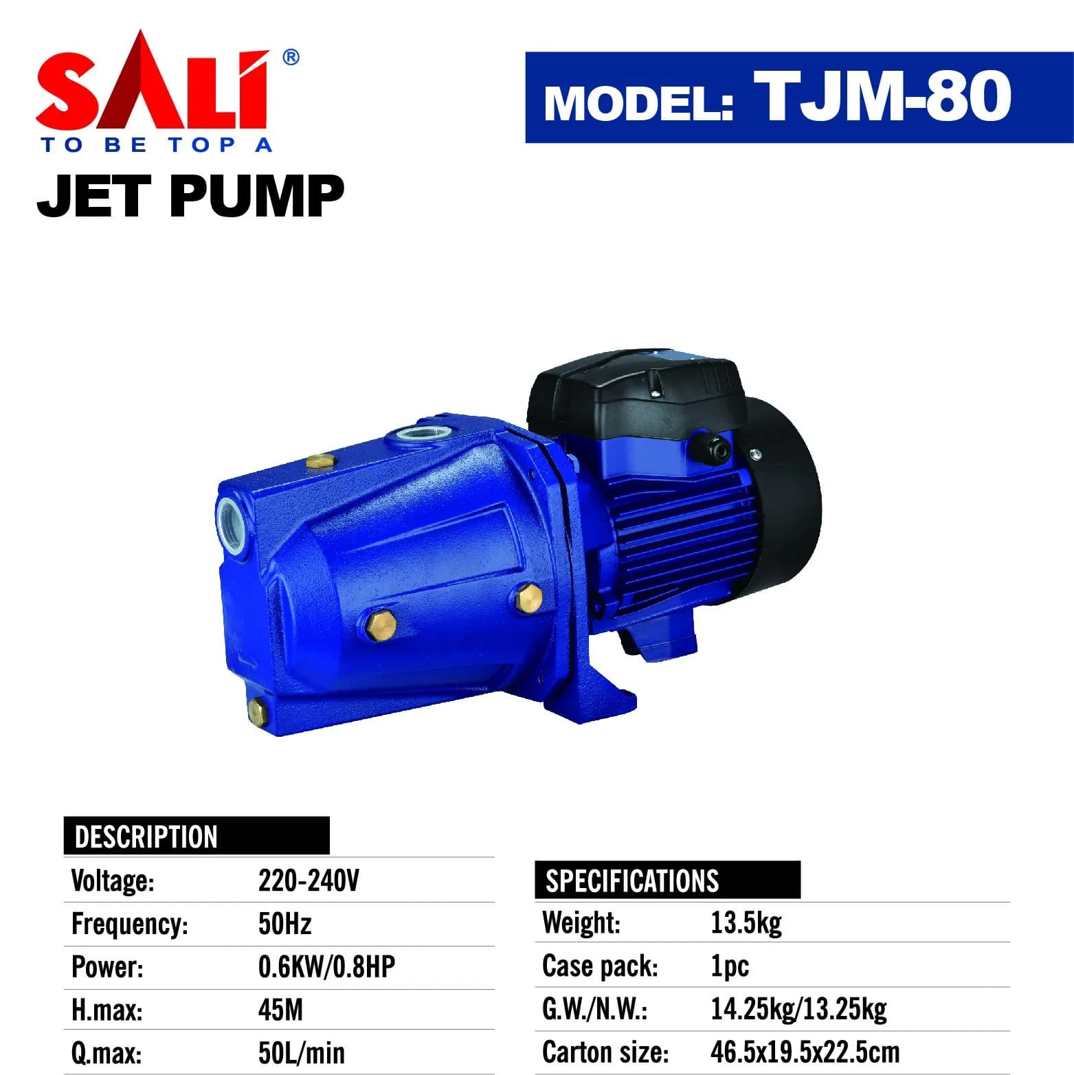 Sali TJM-80 600W 0.8HP Jet Pump