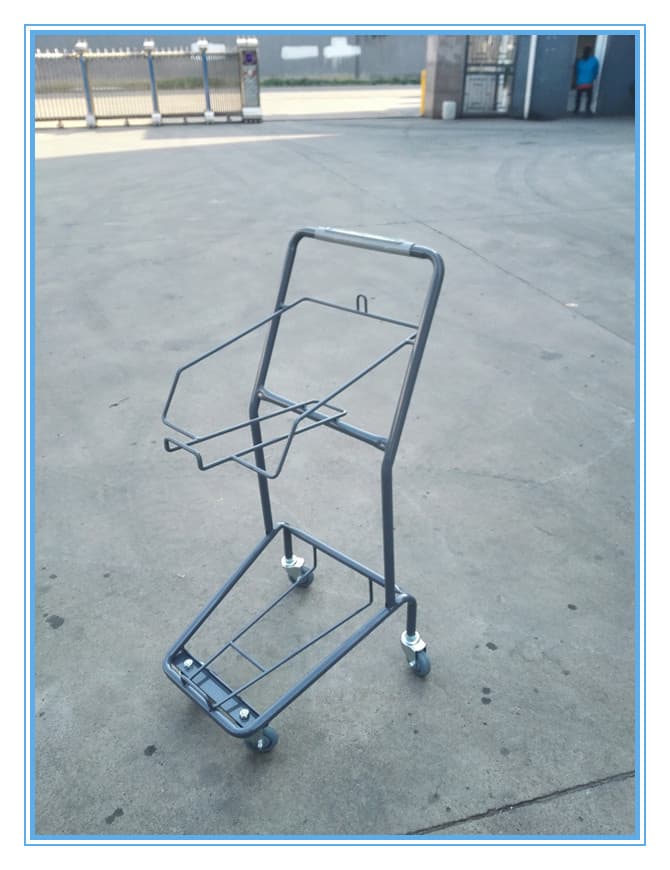 Grey Colour Powdered Basket Trolley