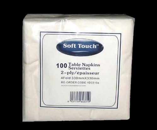 2ply Table Napkins 1/4fold (1D3310A)