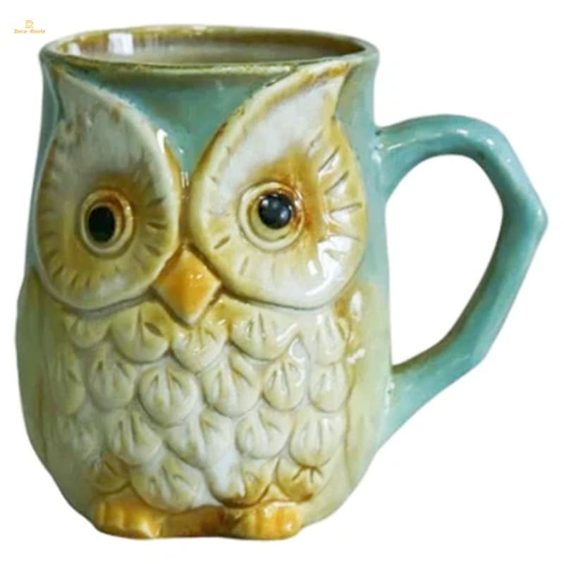 Cartoon Animal Shaped Owl Ceramic Mug
