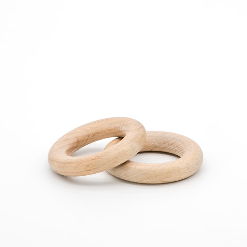 Solid Maple Wood Toy Teether Ring