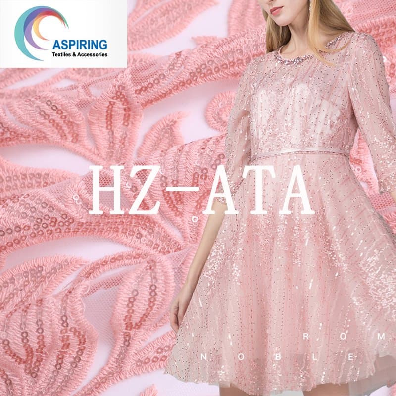 Glitter Sequins Tulle Lace Fabric