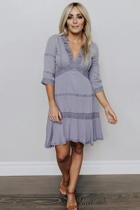 Women's Boho Dress in Periwinkle