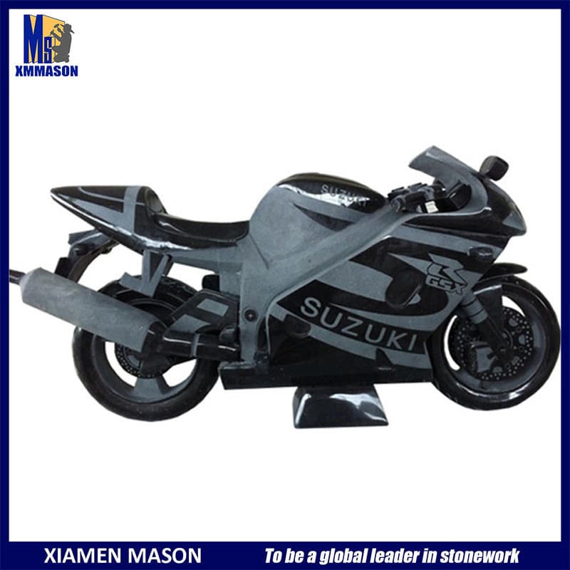 Black Granite Motorbike Shape Sculpture