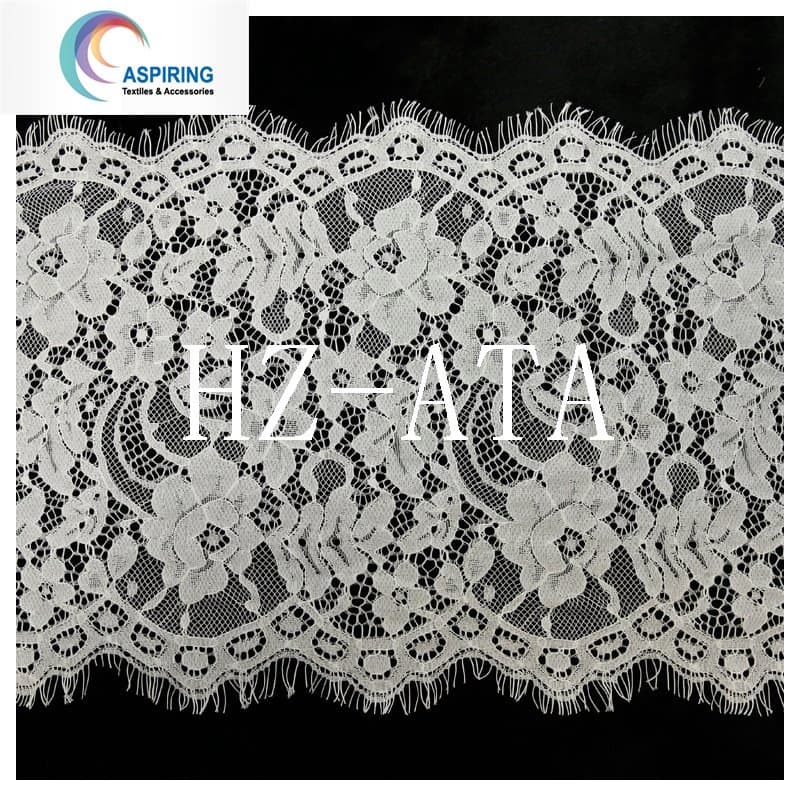 White Nylon Wide Stretch Lingerie Trim Lace