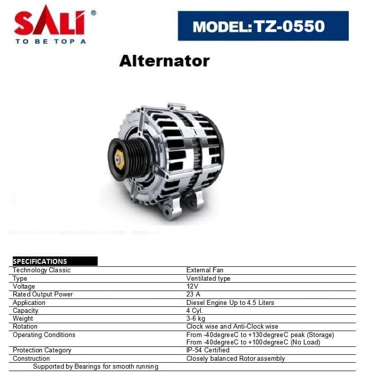 Sali Tz-0550 Alternator