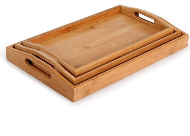 Bamboo Matt Finish Wood Serving Fruit Tray