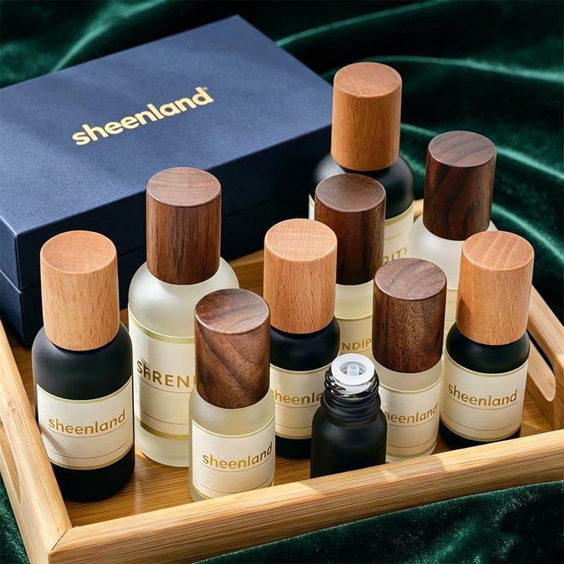 Essential Oil Glass Bottle with Wooden Lid
