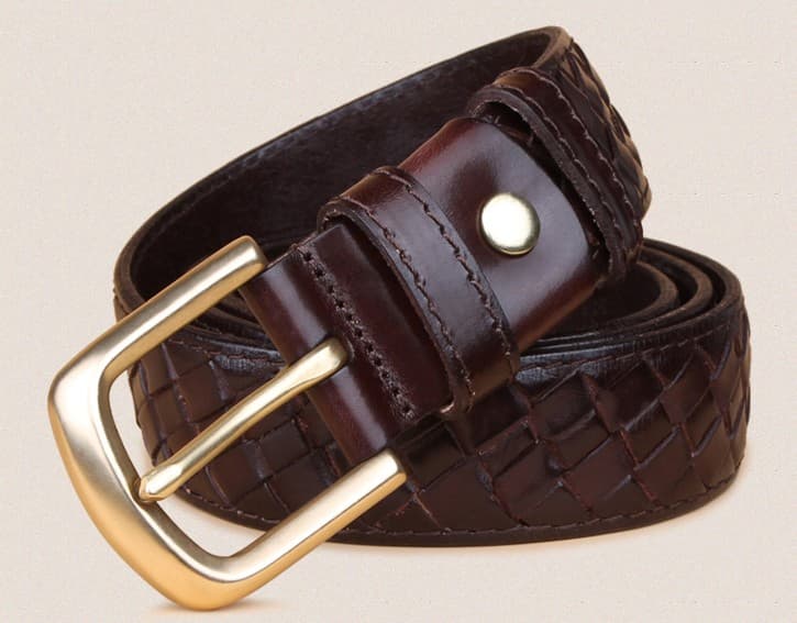 Top Layer Cow Leather Weave Belt
