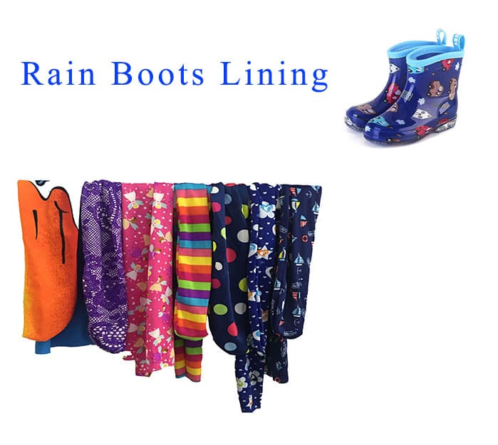 Cute Colorful Kids Rain Boots Lining
