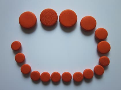 Orange-Red Leather Clarinet Pads