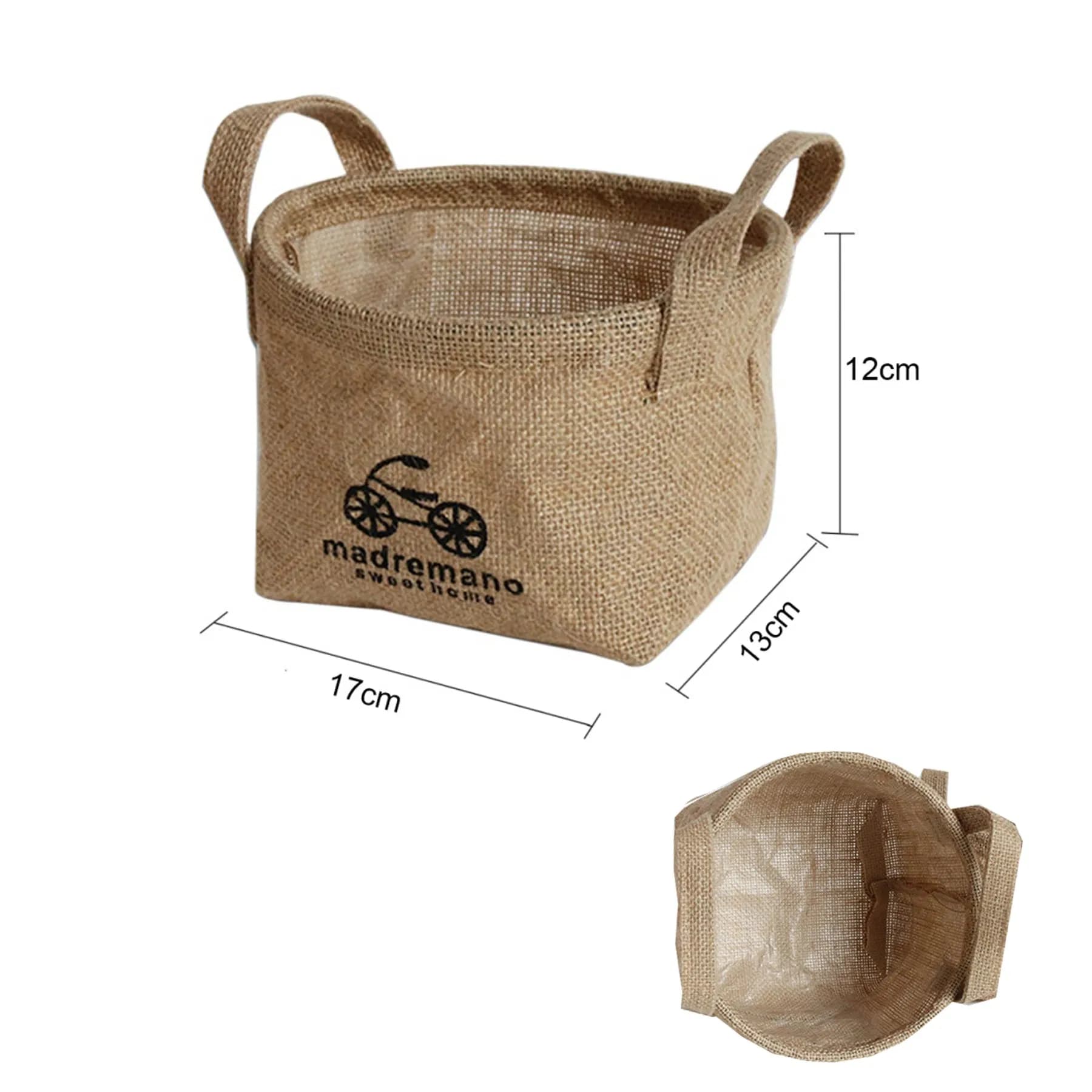 Cotton Linen Storage Basket with Handle
