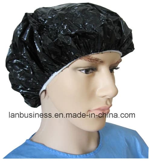 Disposable Black PE Shower Cap