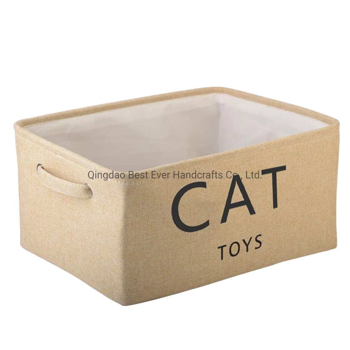 Canvas Cat Toy Basket with Beige Color