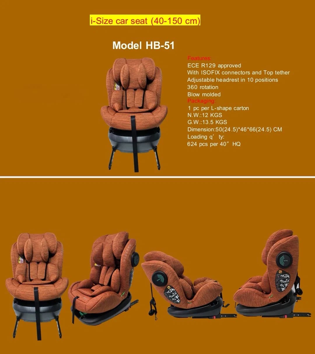 ECE R129 Isize Baby Car Seat