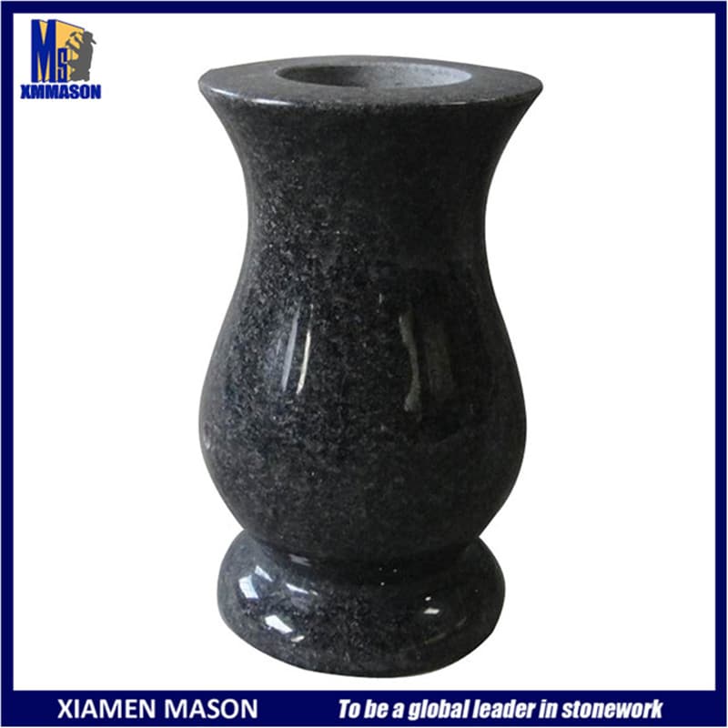 Customized Funeral Black Granite Vases