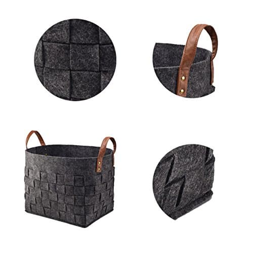 Felt Storage Baskets with Handles Soft