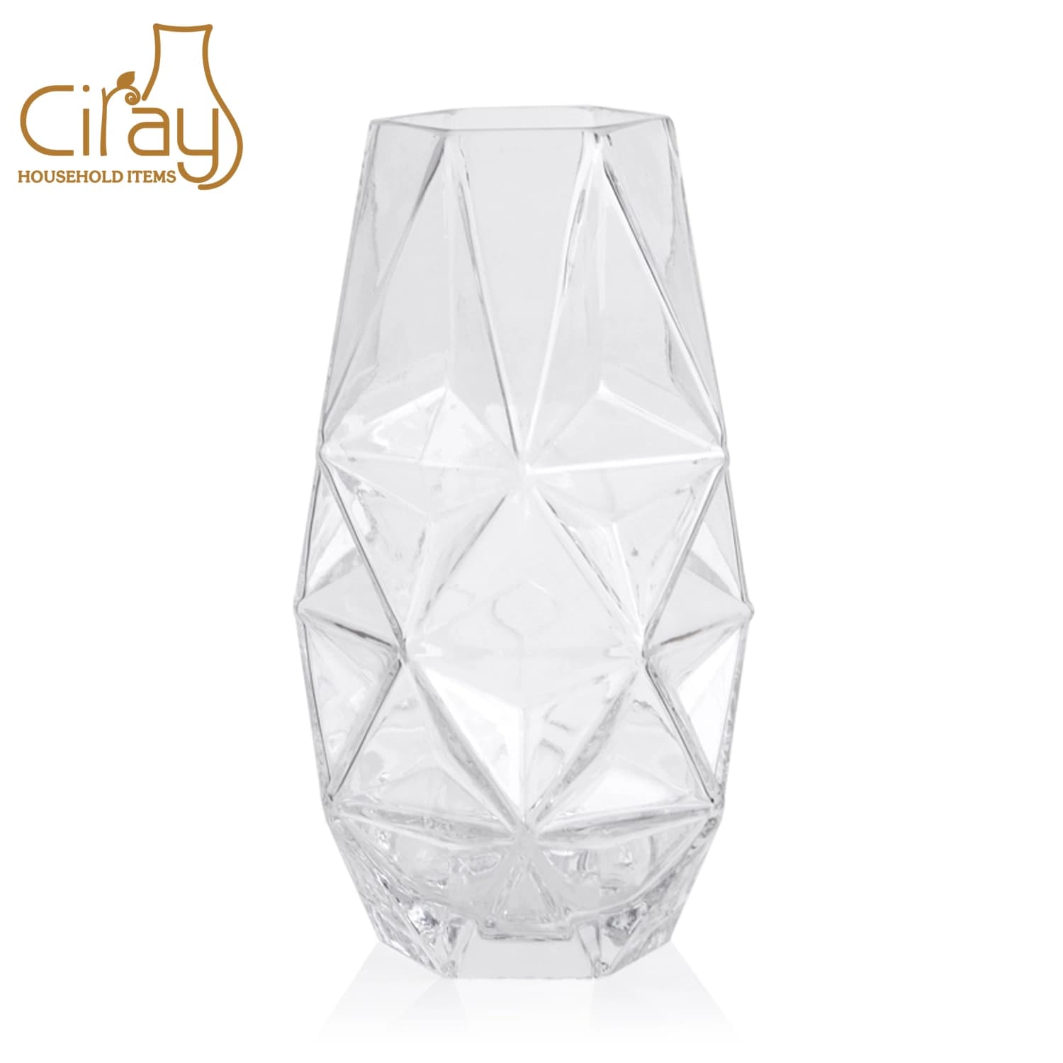 Crystal Tall Glass Vase for Flowers