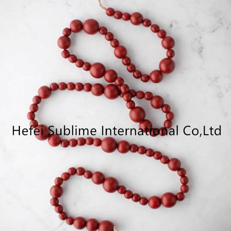 Red Wood Bead Decorative String