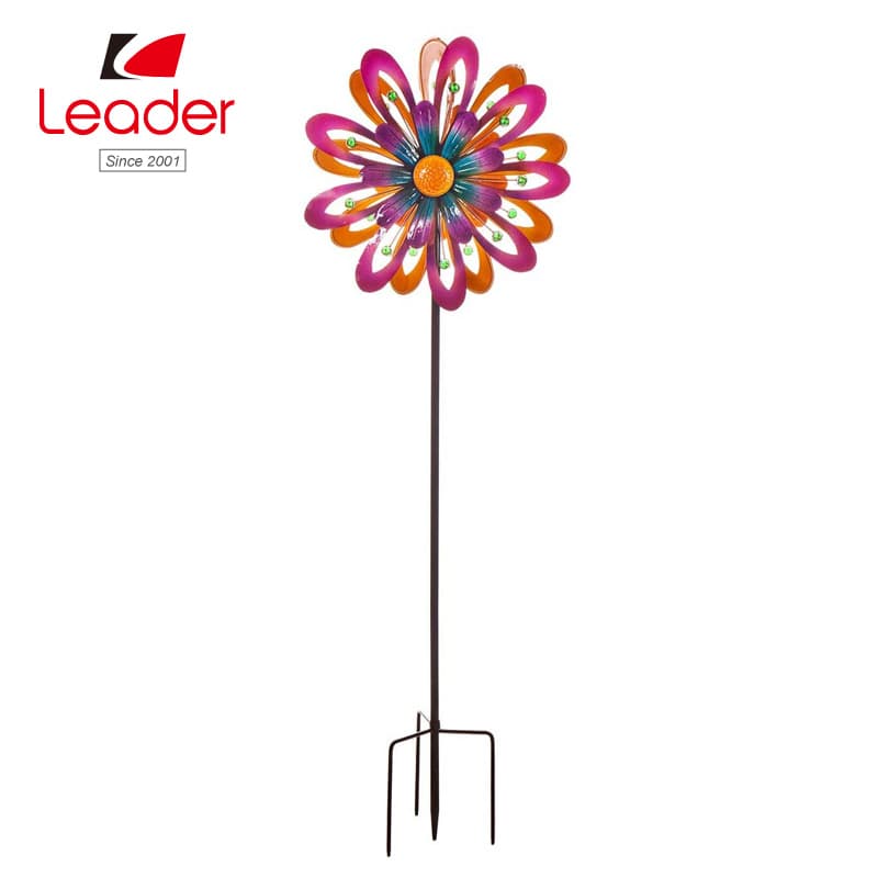 Metal Flower Power Wind Spinner