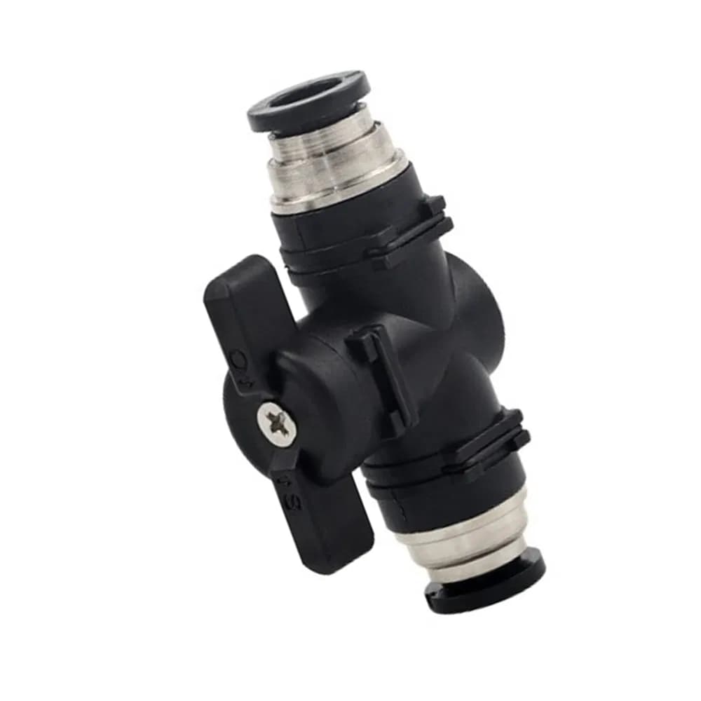 Plastic Pneumatic Push Fittings Joint Air Flow Regulating Control Ball Hand Valve