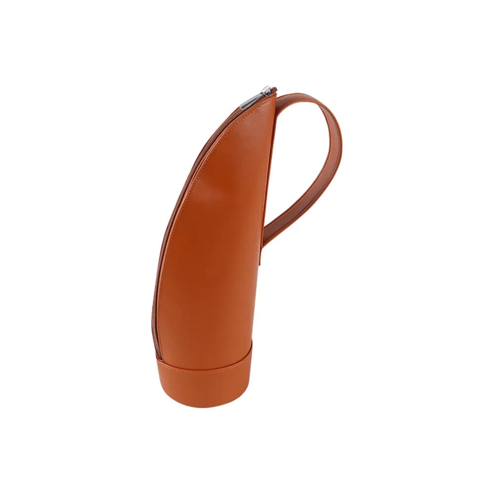 2025 Pink Srote New Design Custom Wholesale Reusable Travel Leather Wine Tote Bag Storage Christmas Single Wine Bottle Bag
