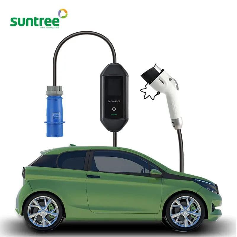 Factory Direct Sale Suntree 3.5kw 7kw 16A Type1 Portable EV Charging Cable Portable Electric Car Charger LED Screen Light Indicator