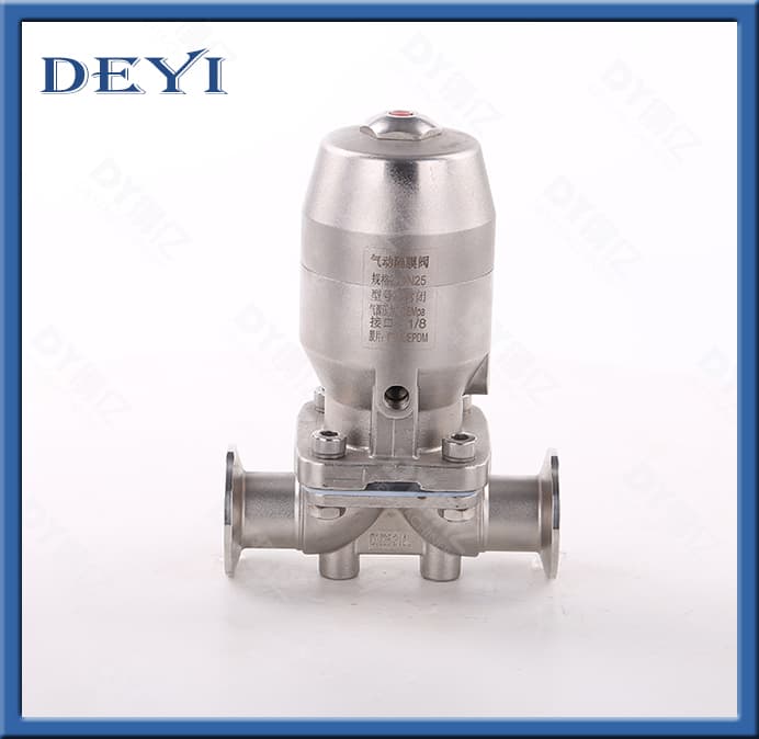 DN100 Hygienic Food Grade SUS316L Pneumatic Diaphragm Valves