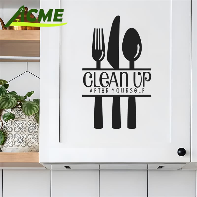 Black Vinyl Kitchen Utensils Wall Sticker for Cabinet