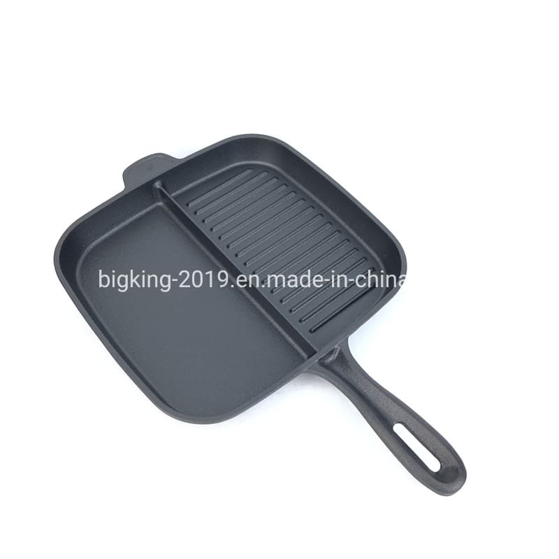 25cm Square Grill Pan Multi Section 2 in 1 Non Stick Cast Iron Master Grill Pan