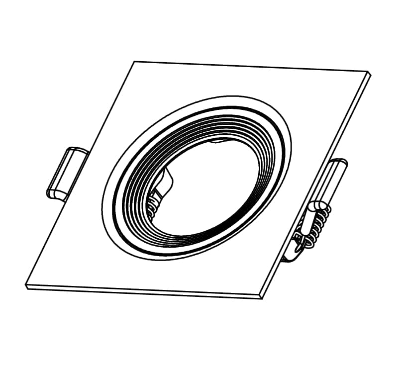 Square Spot Frame Downlight for GU10 MR16 LED Modes