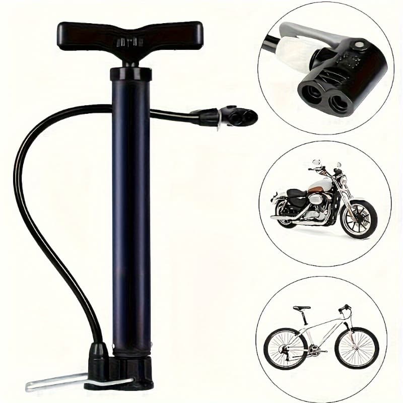 Portable Mini Bike Pump with Foot Pedal - Dual Valve (Schrader & Presta) Bicycle Tire Pump, Multifunctional for Bike, Motorcycle & Sports Balls