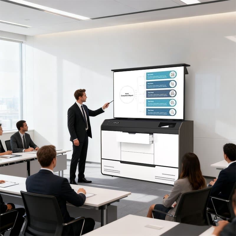 Conference Room Automatic Lifting TV Cabinet with 55-Inch Touch Screen