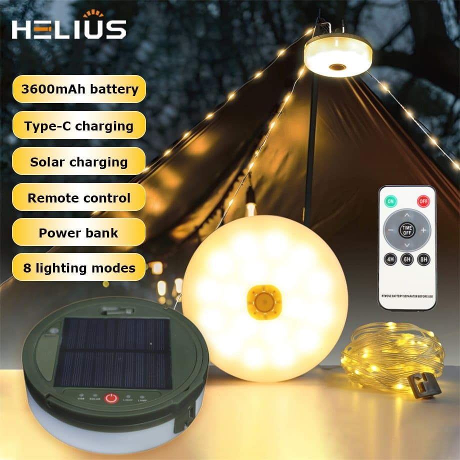 Newest Solar Charging Outdoor Lighting Camping Tent Light Containable Ambient Lighting LED Camping Light