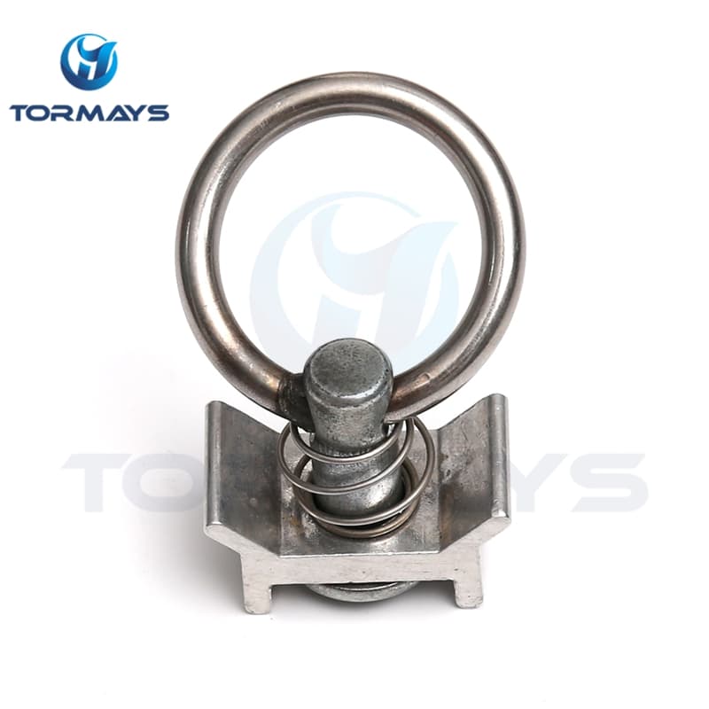 Aluminum L Track E Track Single Stud Fitting Track Fitting with D Ring