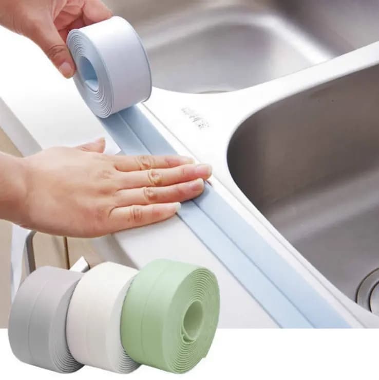 PVC Optional Cut Waterproof Tape Bathtub Kitchen Self Adhesive Sealing Caulk Strip Kitchen Sealant Tape