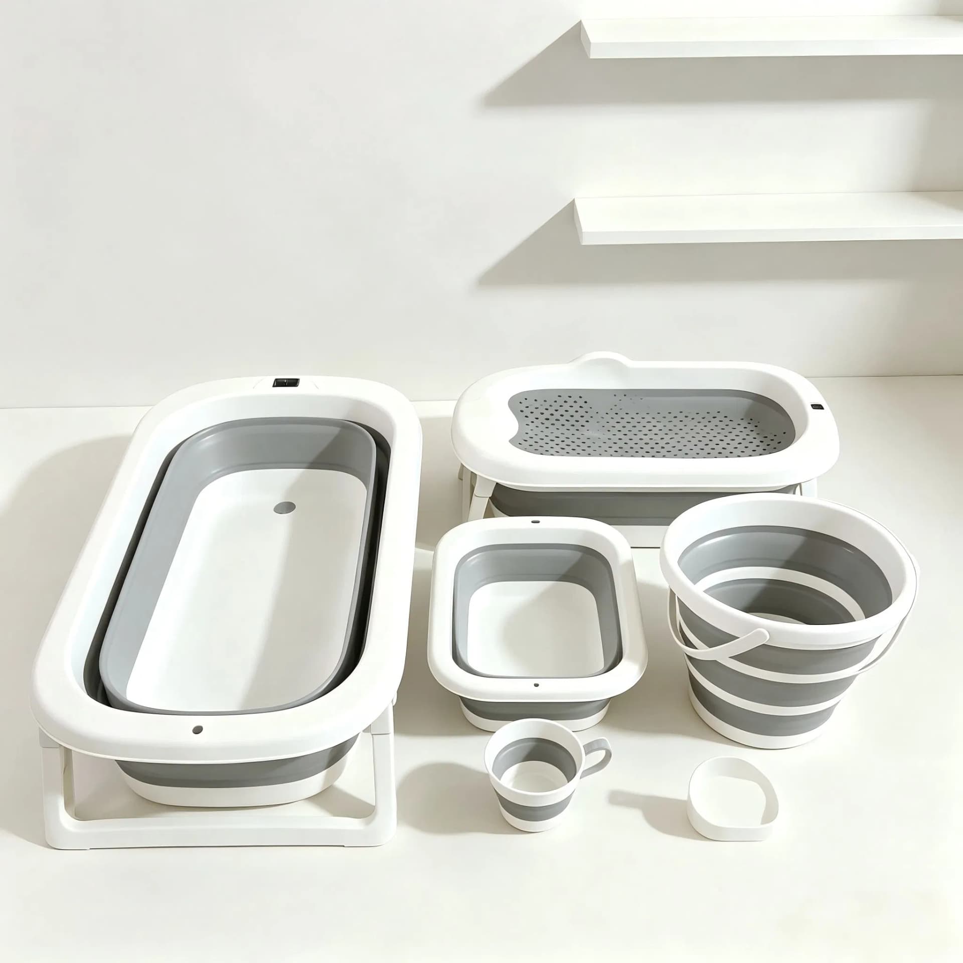 Folding Kids Bathtub Baby Bath Tub Set Plastic Baby Products
