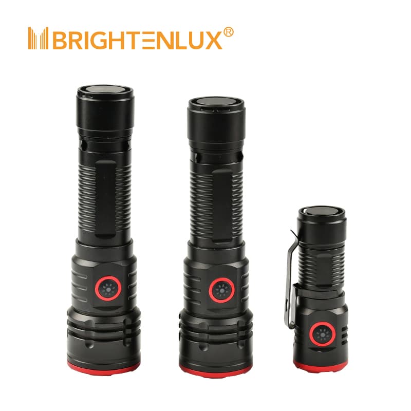 Brightenlux Rechargeable LED Tactical Flashlight 2000 Lumen 5 Lighting Modes USB Charging Magnetic Tail Torch Light Lantern