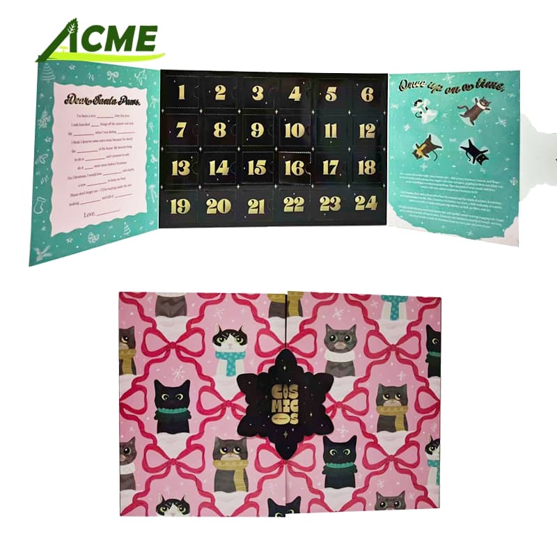 Made in China 24 Days Cat Print Advent Calendar Box
