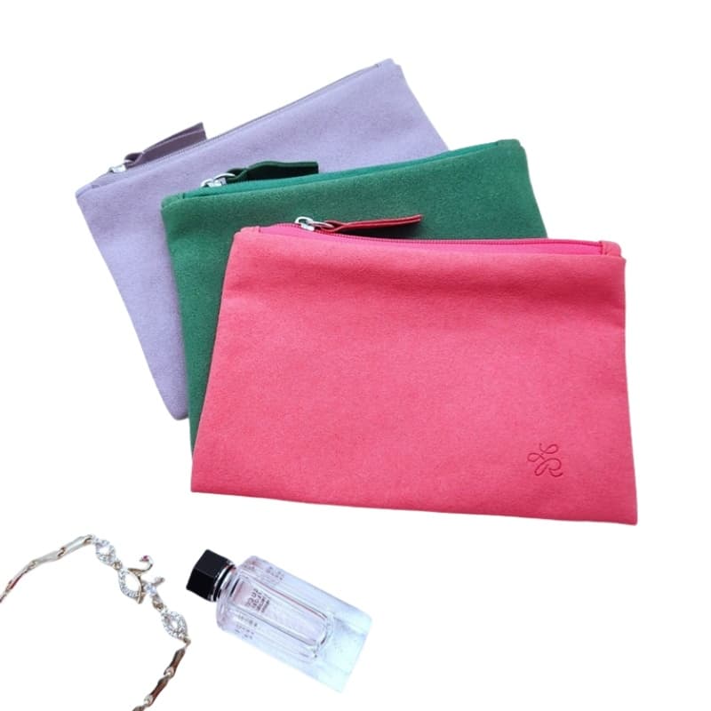 Chic Microfiber Suede Makeup Organizer Bag for Everyday Use