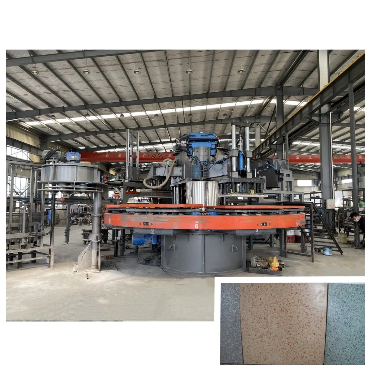 Continuous Hydraulic Molding Terrazzo Tile Press Multi-Turnstation Rotary Making Machine