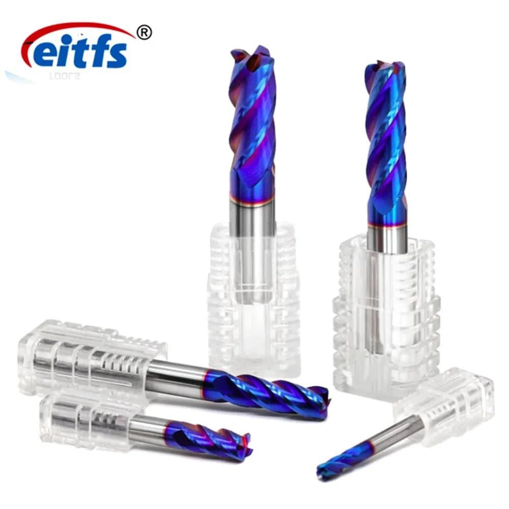 HRC65 4 Flute CNC Lathe Solid Carbide Flat Square End Mills Cutter for Hardened Steel with Face Milling and Side Milling