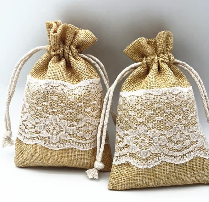 Jute Linen Drawstring Bag Gift Bag Jute Bag Pack Christmas Party Wedding Jewelry Pouch