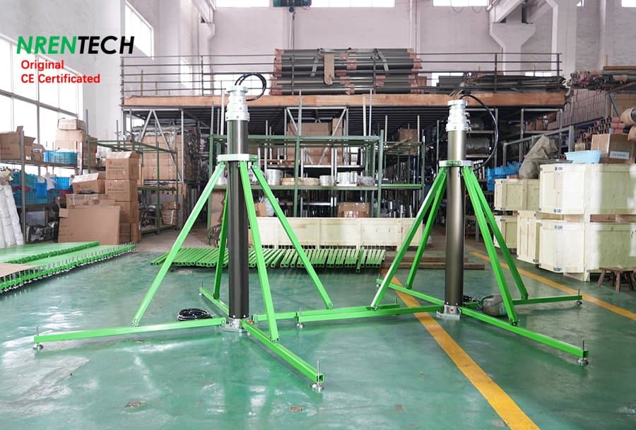4.5m Pneumatic Telescopic Mast with Inside Wires for Mobile Camera Solution