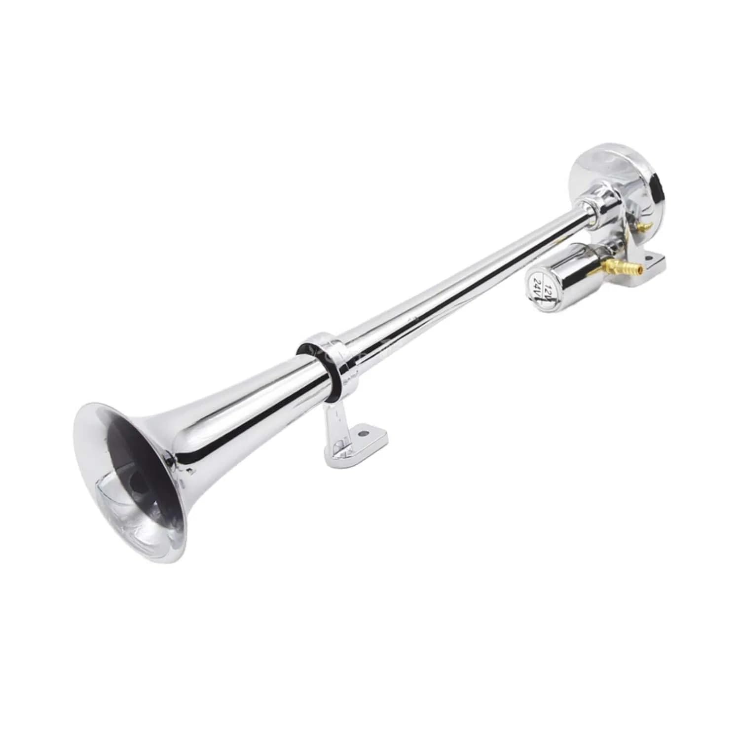 12V 24V Heavy Duty Chrome Zinc Single Trumpet Truck Air Horn