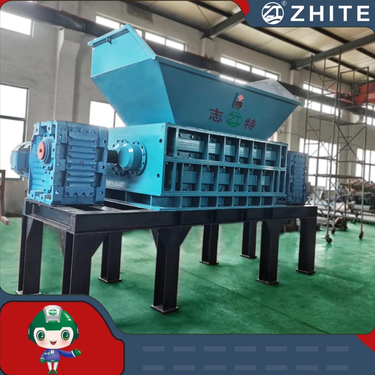 Double Shaft Used Clothes Recycling Textile/Plastic/Solid Waste Wood Chipper Crusher