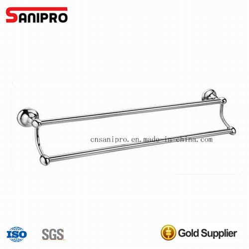 Sanipro Bathroom Accessories Wall Mounted Chrome Double Towel Rail Bar