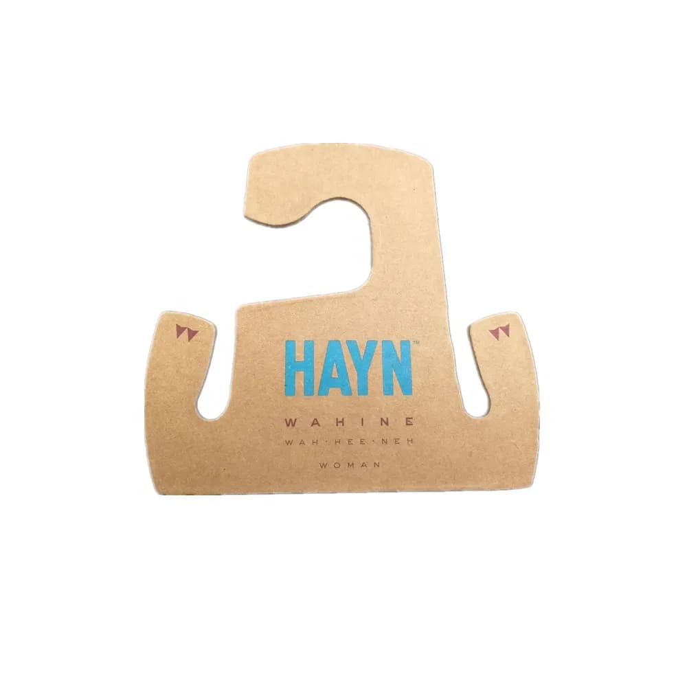 Custom Logo Printed Eco-Friendly Disposable Recyclable Kraft Paper Cardboard Hangers for Shoes / Slippers/ Scarf/Towel