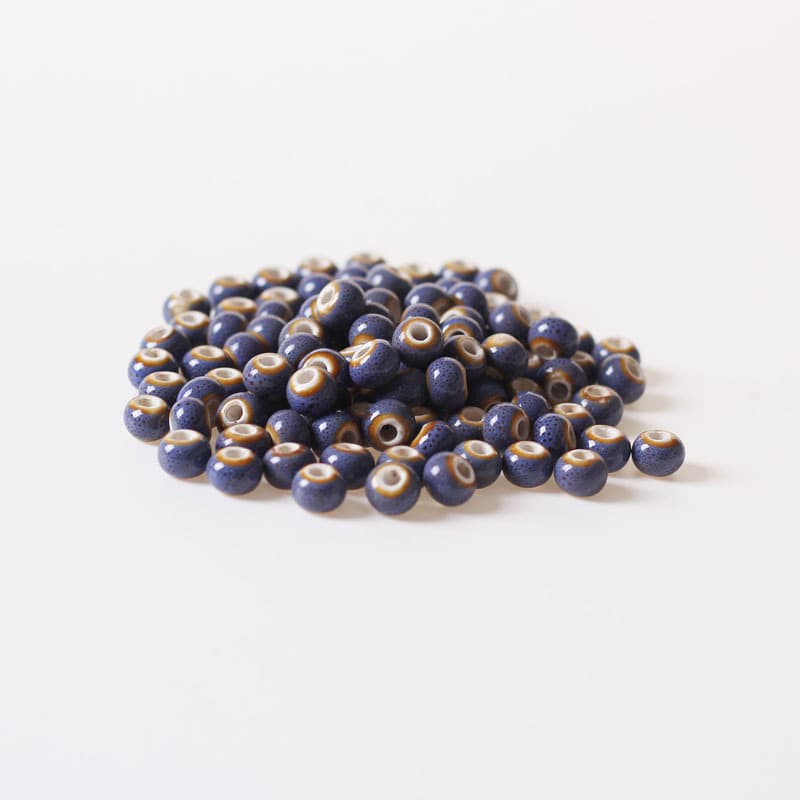 Jewelry Accessories 6mm Flower Glaze Ceramic Beads for Adult Students Self-Made Round Bead Material Bag DIY Woven Loose
